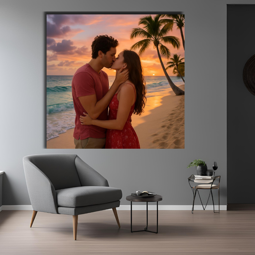 Quadro Decorativo Personalizado Grande 30x50 Com Sua Imagem Qualquer Foto Logo Familia Casal Sala