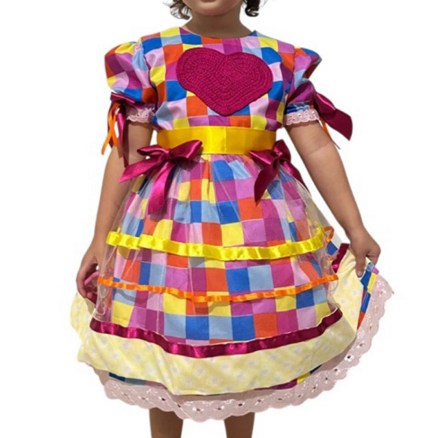Vestido Festa Junina Quadrilha Infantil Caipira Caipirinha