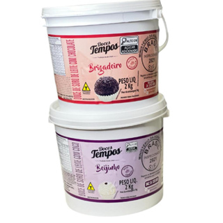 KIT 2 BALDES DE BRIGADEIRO DE COLHER E BEIJINHO PARA ENROLAR 2kg em Oferta na Shopee