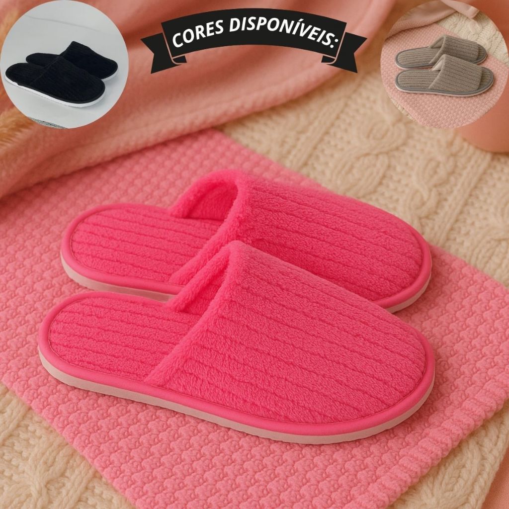 Pantufa Feminina Forrada Em Lã Chinelo Quentinho e Macio Conforto Garantido em Oferta na Shopee