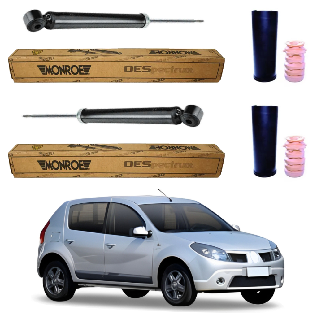 PAR AMORTECEDOR TRASEIRO SANDERO 2007 A 2014 MONROE + KIT