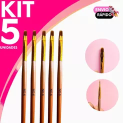 Pincel Lingua de Gato N°06 Unhas em Gel Acrigel Fibra Profissional