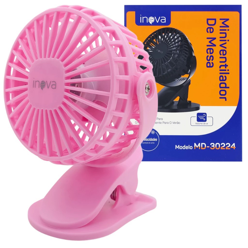 Mini Ventilador Portátil De Mesa Bateria Recarregável Presilha em Oferta na Shopee
