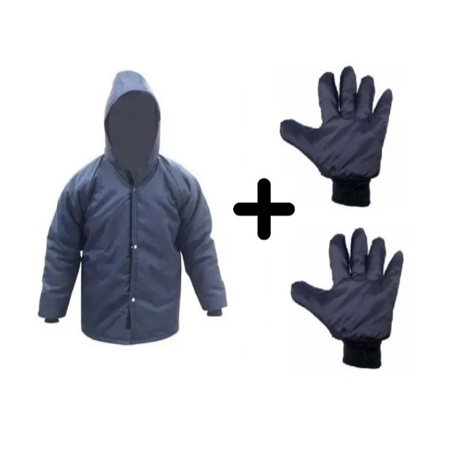 Japona Térmica C/ capuz + Par De Luvas Nylon P/câmara Fria Azul -35º EPI em Oferta na Shopee