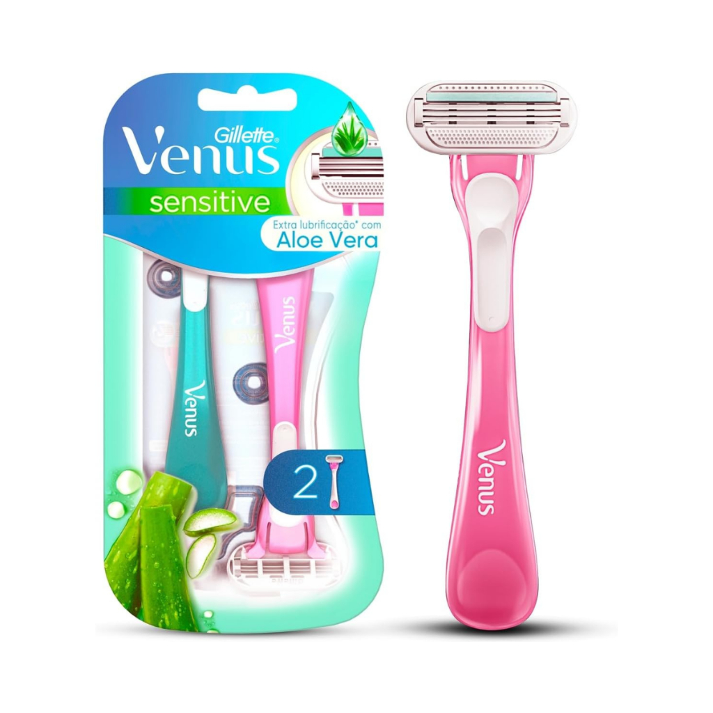 Aparelho de Depilar Gillette Venus Sensitive com 2 Unidades em Oferta na Shopee