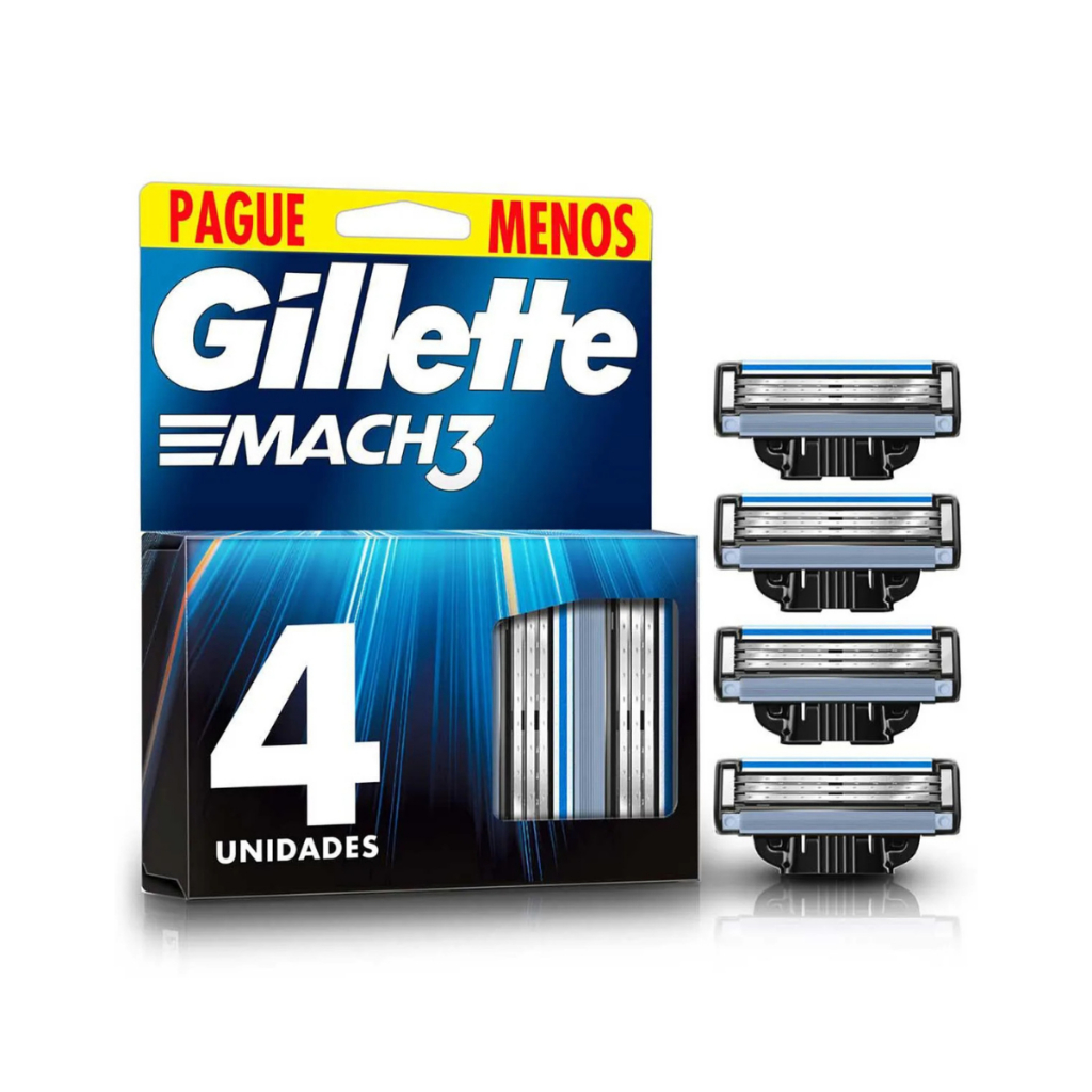 Carga Para Barbear Gillette Mach3 4 Unidades em Oferta na Shopee