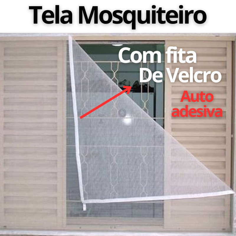 Tela Mosquiteiro Para Janela Proteção Contra Insetos Muriçoca Mosquito Em Poliéster Com Velcro