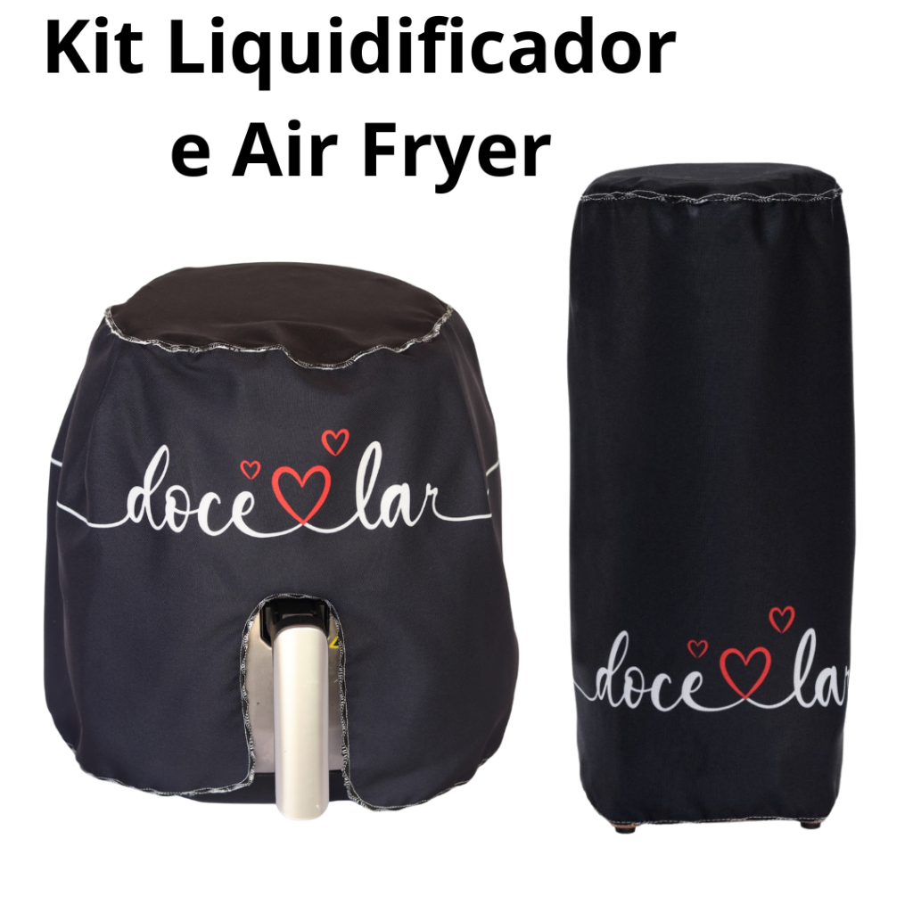 Kit atacado 2 peças Capa Liquidificador + Capa Fritadeira Doce Lar Cozinha