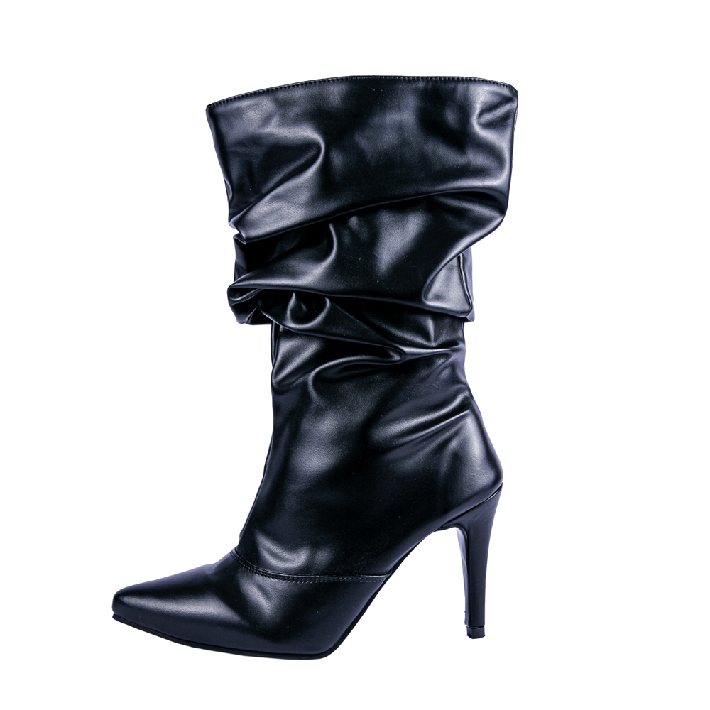 Bota Feminina Cano Médio Slouchy Enrugada Salto Fino Preta Estilosa 1714 ULTIMAS NUMERAÇÕES PROMOÇÃO em Oferta na Shopee