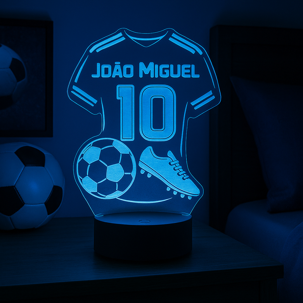 Luminária decorativa quarto de criança Camisa de futebol personalizada