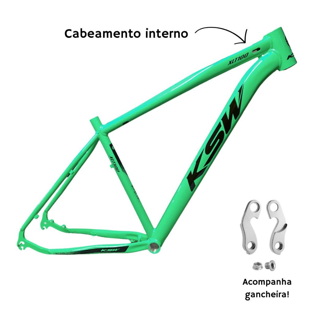 Quadro Aro 29 Ksw 2025 Xlt 100 Alumínio Mtb Tamanhos 15/17/19/21 com Gancheira e Cabeamento Interno - Sports & Outdoors