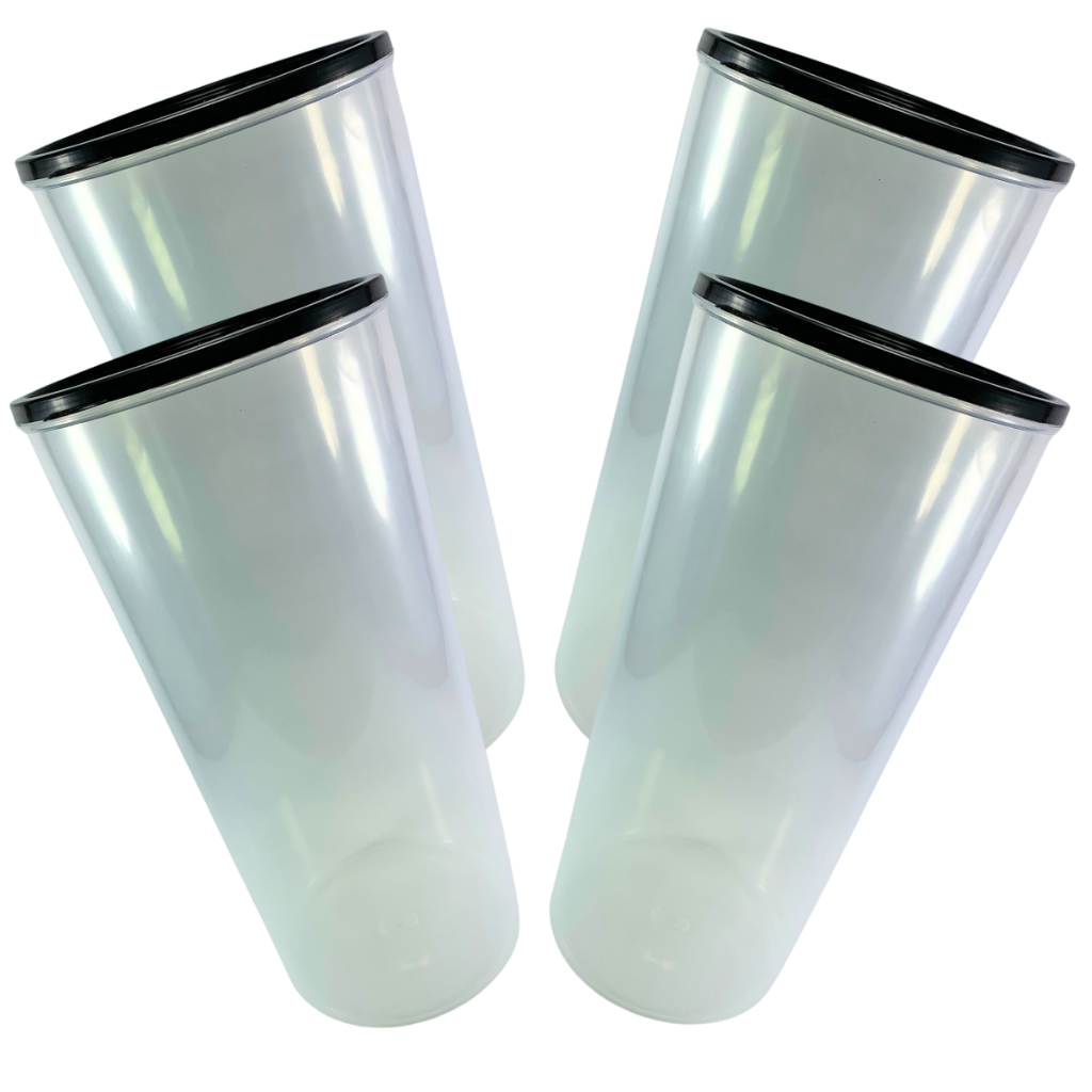Jogo 4 Peças Potes Mantimentos Porta Mantimentos Plástico Transparente 2,5l
