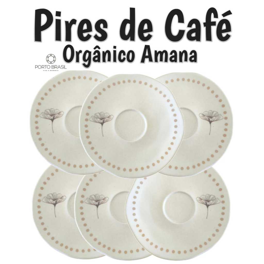 Pires Para Xícara de Café Orgânico Amana Jogo 2ª linha Porto Brasil 13cm Cerâmica Louças Decoração Porcelana Chá