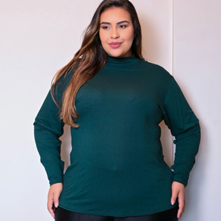Blusa cacharrel Plus Size gola alta segunda pele manga longa Viscolycra Várias Cores em Oferta na Shopee