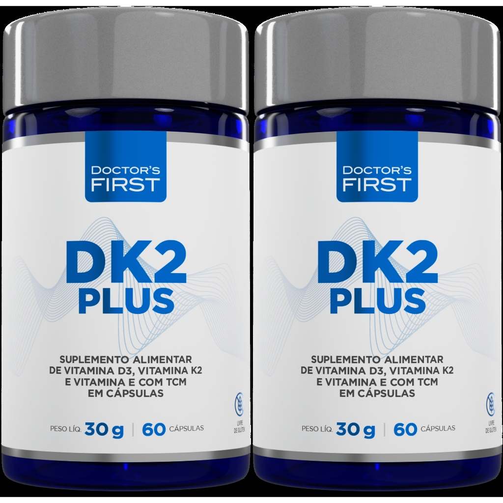 Kit 2x Vit D3 2000 Ui+ Vit K2 65mcg - 60 cápsulas - DK2 Plus - Doctor's FIRST