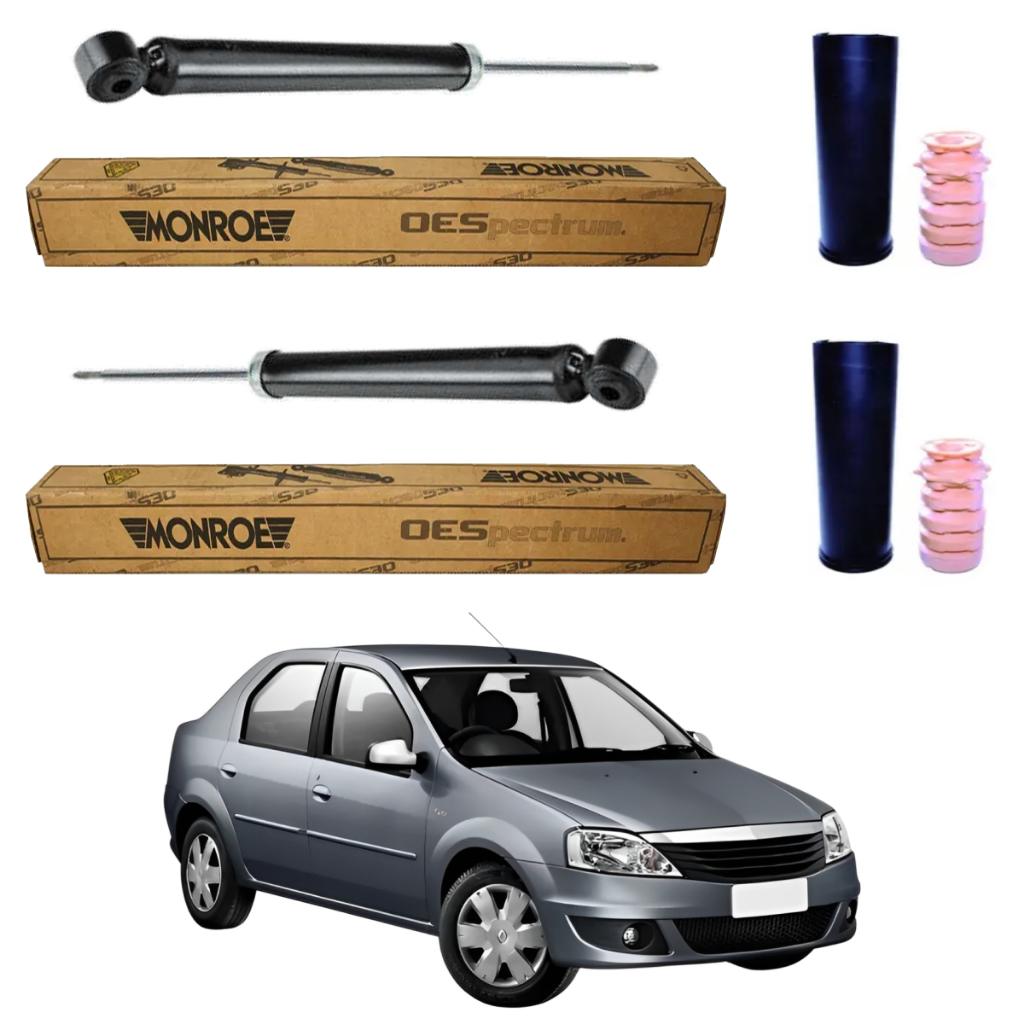 PAR AMORTECEDOR TRASEIRO LOGAN 2007 A 2013 MONROE + KIT