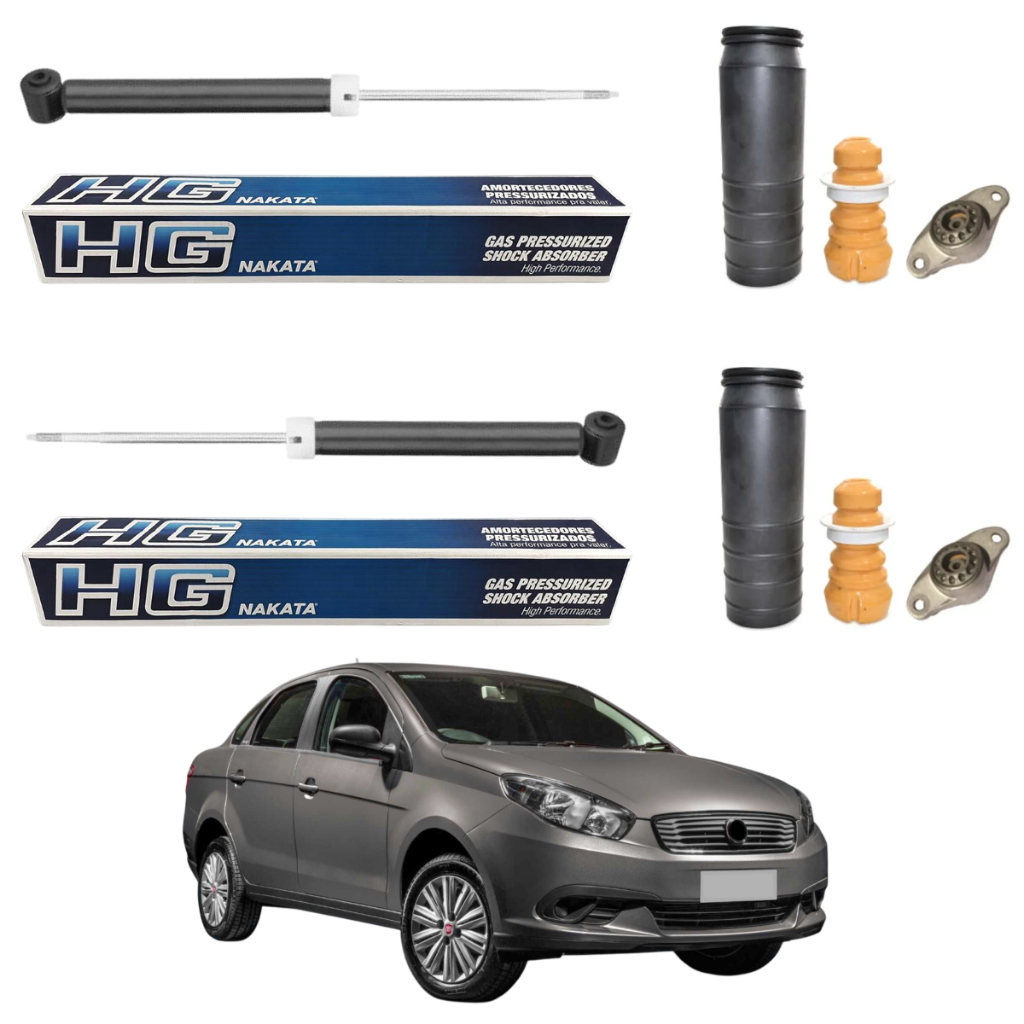 PAR AMORTECEDOR TRASEIRO GRAND SIENA 2012 A 2021 NAKATA + KIT