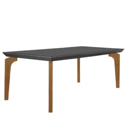 Mesa para Sala de Jantar Liz 180cm Em MDF e vidro canto reto