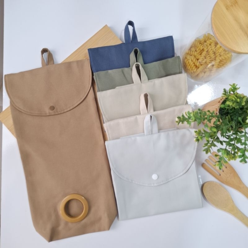 Puxa saco cozinha cor lisa , porta sacolas organizador moderno minimalista  de tecido feit...