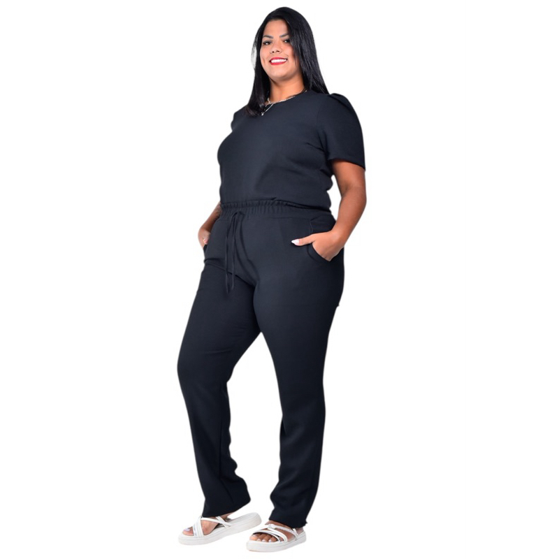 Plus Size Conjunto Feminino Sofisticado De Blusa Calça de Linho Roupa Feminina Uniforme scrub Enfermagem Estética