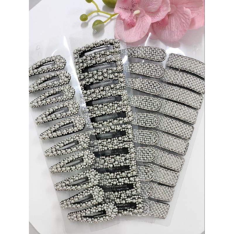 presilha de cabelo tic tac de perola kit 10 peças preco de atacado grampo de cabelo prendedor moda blogueira hair clips em Oferta na Shopee