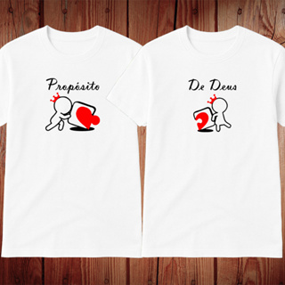 Kit casal camiseta mozão blusa estampada propósito de Deus moda cristã em Oferta na Shopee