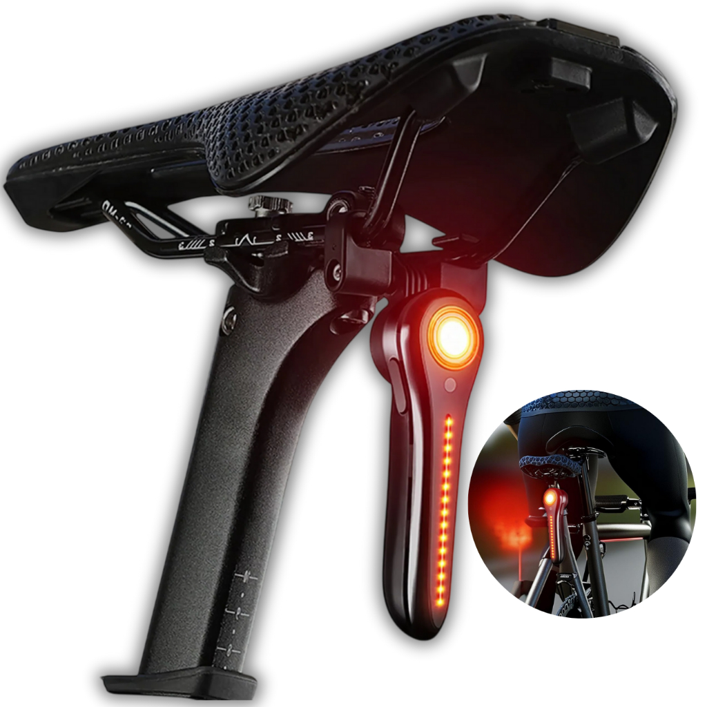Lanterna Traseira P/Bicicleta BikeLED Recarregável Inteligente C/Sensor  IP64 Alta Luminosidade USB