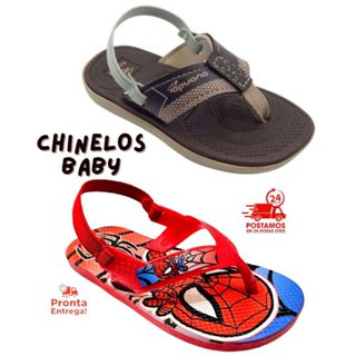 Kit 2 Pares Chinelo Baby Masculino Elástico Herois + Chinelo Baby Menino Elástico Atrás em Oferta na Shopee