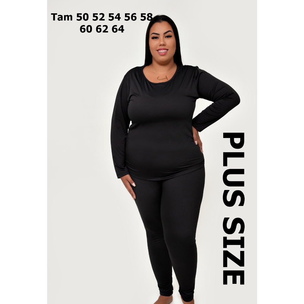 Conjunto Térmico Flanelado Plus Size Segunda Pele Unissex Blusa + Calça Peluciado Feminino - Masculino em Oferta na Shopee