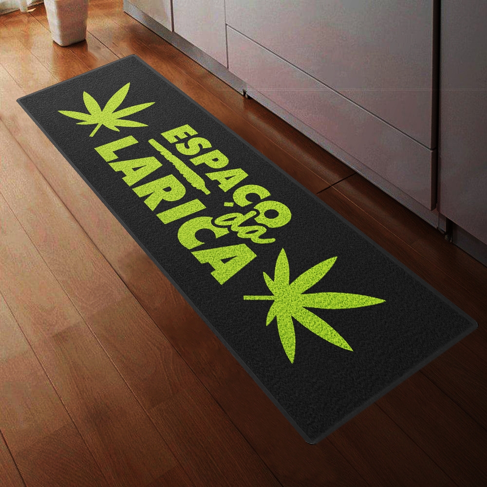 Tapete Capacho Espaço da Larica Maconha Cannabis Decoração Casa Cozinha Pia 120x40