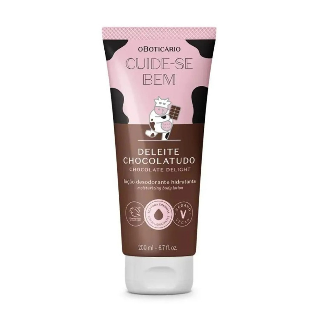 Loção Desodorante Hidratante Corporal Cuide-se Bem Deleite Chocolatudo 200ml - O Boticário