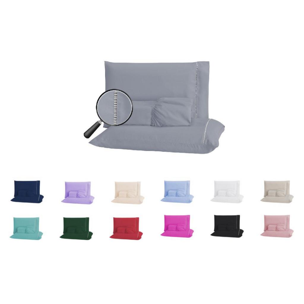 Jogo de cama com elastico 03 PÇS 400 Fios Cama Solteiro, Casal e Queen Micropercal Ponto Palito promoção