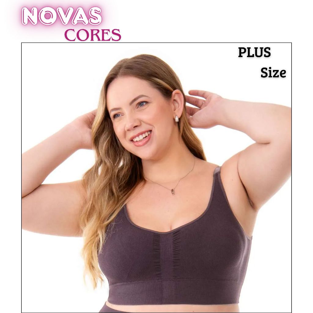 Sutiã Comfort Plus Size  Reforçado Sem Costura Com Bojo Removível Alças Largas Zee Rucci em Oferta na Shopee