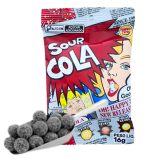 Bala Super Azeda Sour Cola Tipo Coca Cola Happy Time 16g em Oferta na Shopee