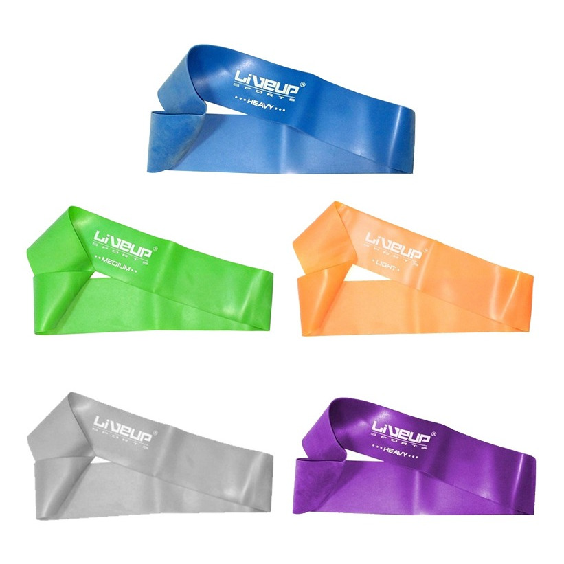 Imagem Mini Band Kit 5 Intensidades Liveup - Completo - Leve - Médio - Forte - Super Forte - Extra Forte