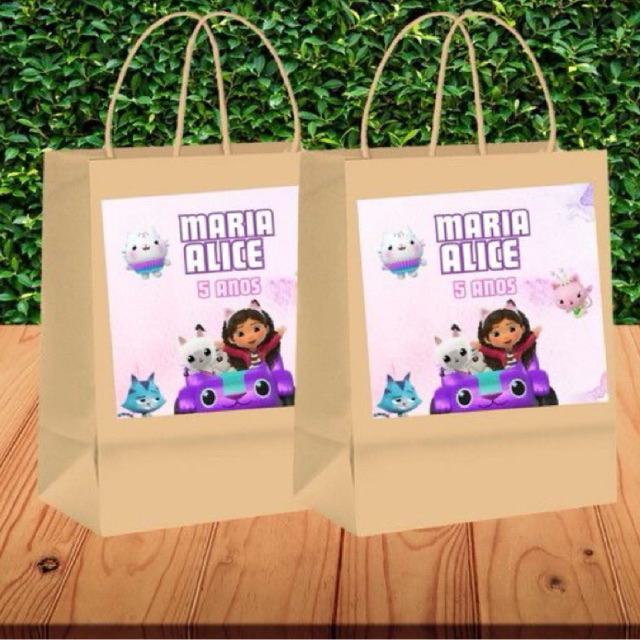 ADESIVO PARA SACOLA KRAFT | QUALQUER TEMA | caixas personalizadas aniversário festa infantil lembrancinha