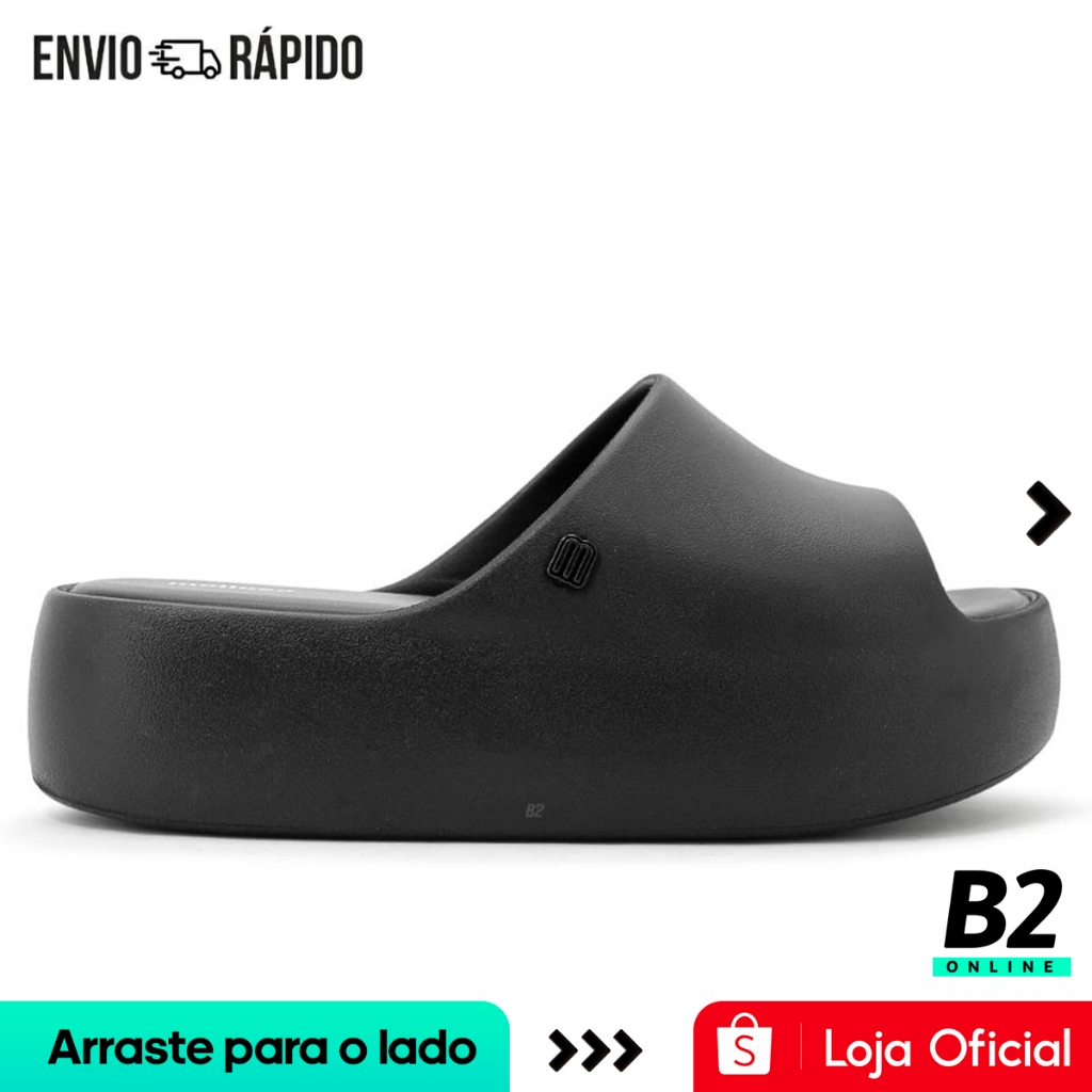 Chinelo Slide Melissa Free Plataforma Feminina Preta Original Com Nota Fiscal e Garantia em Oferta na Shopee
