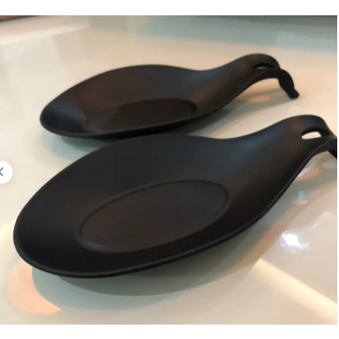 Descanso de Talheres Preto Silicone Utensílio Cozinha Garfo Faca Colher