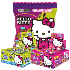 Kit 1 Pacote de Balas 500g e 2 Caixas de Chicletes Hello Kitty Riclan