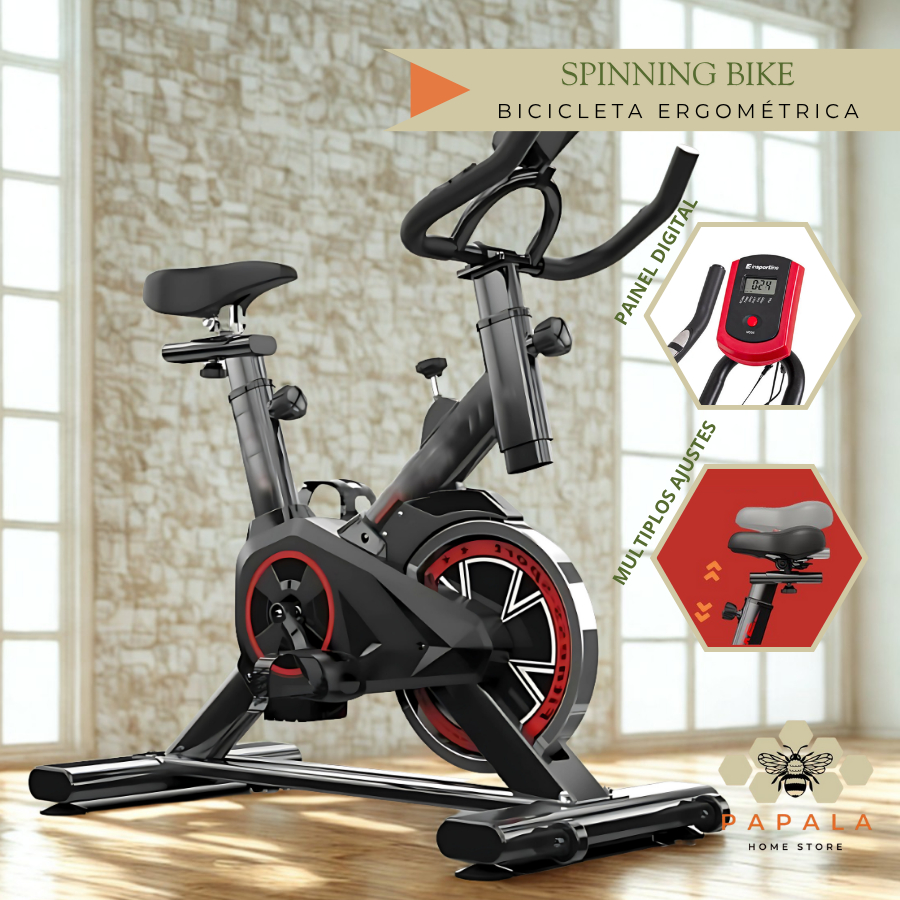 Bicicleta Spinning Ergométrica - Assento e Guidão Ajustáveis