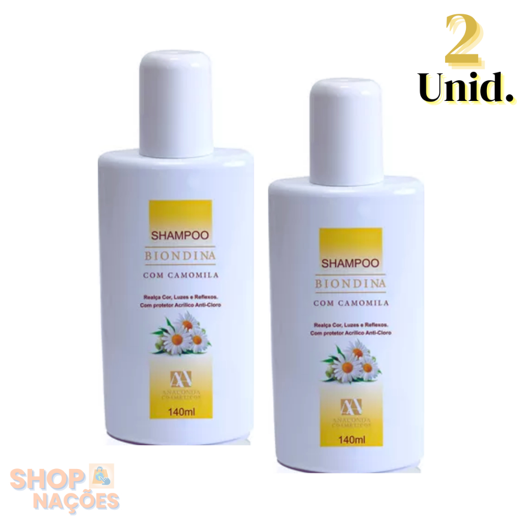 Kit 2 Shampoo Camomila Biondina Realce da Cor Luzes 140ml Cada - Anaconda Cosméticos