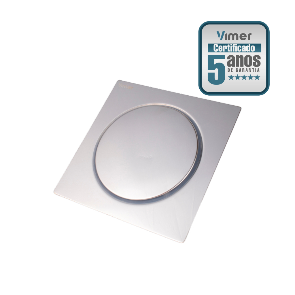 Ralo Click Inteligente 15x15 Cm Quadrado Inox Veda Cheiro Banheiro Casa Cozinha V131 Vimer