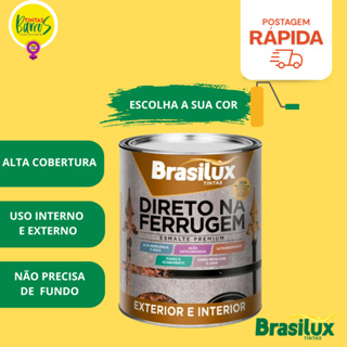 TINTA DIRETO NA FERRUGEM ESM. SINT 900ML BRASILUX ( VARIAS CORES) em Oferta na Shopee