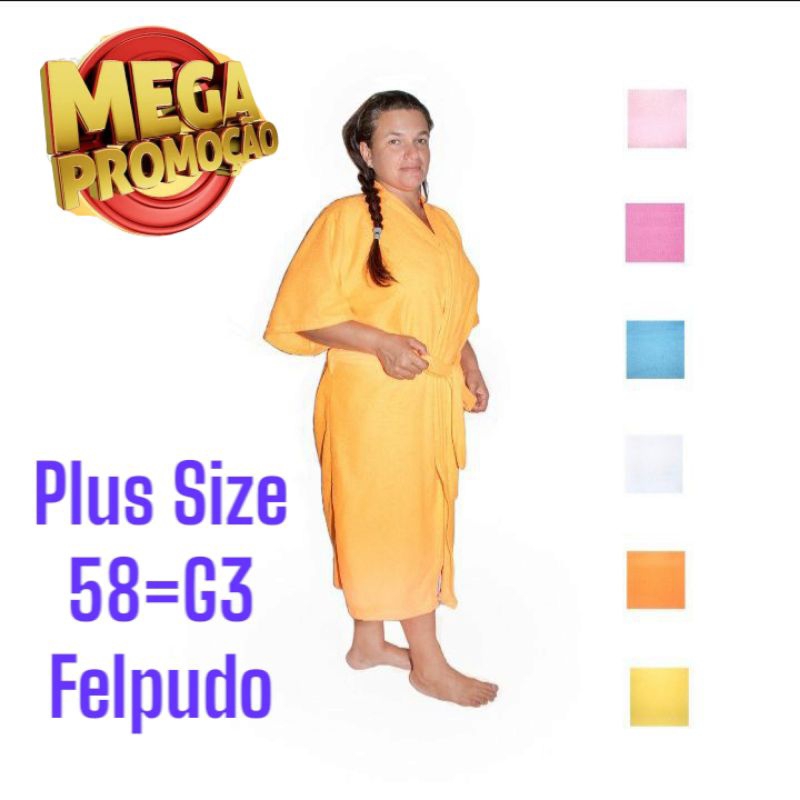 Roupão de Banho Plus size XXG(G3) Atoalhado Unissex Adulto Extra Macio