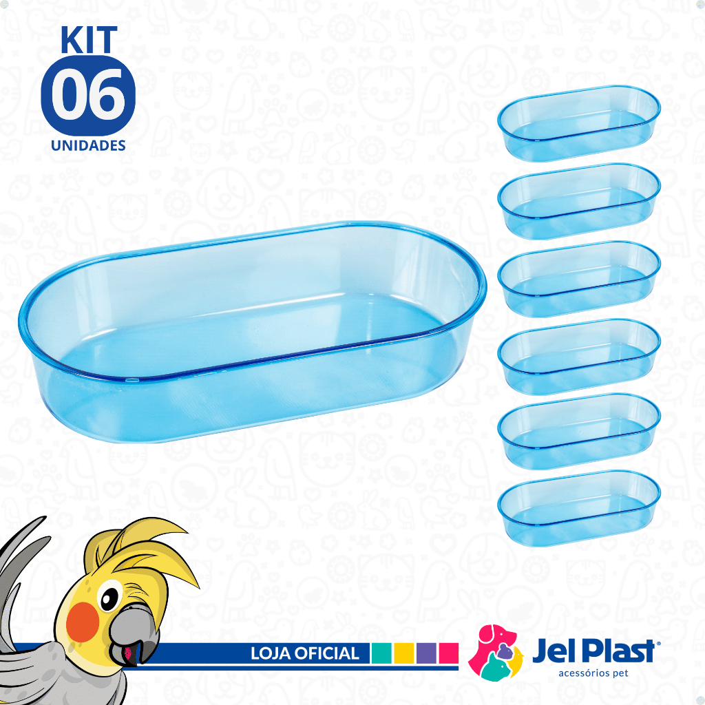 Banheira Para Pássaros Aves Oval Azul 150ml 200ml 400ml 700ml Jel Plast 6 unid em Oferta na Shopee