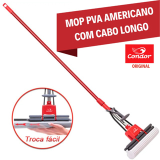 Rodo De Espuma De Torcer Americano MOP Esfregão PVA Super Absorvente Com Cabo em Oferta na Shopee