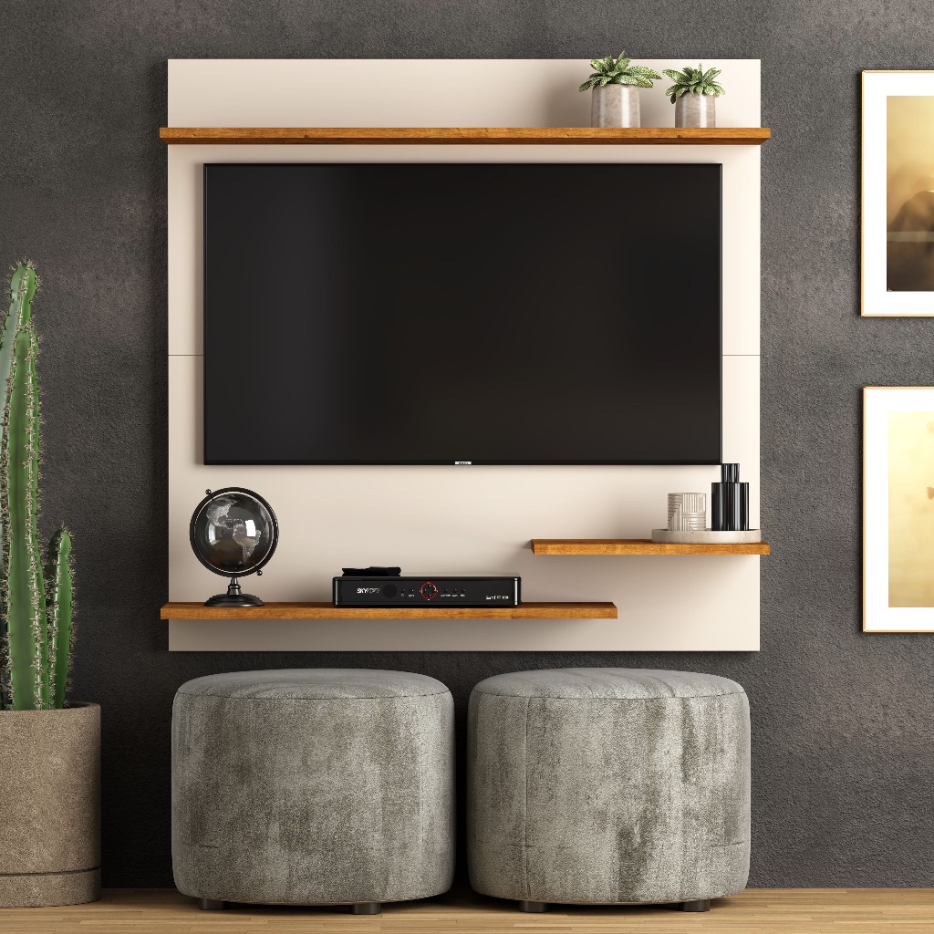 Painel Para Tv Smart 32 Polegadas Com Prateleira Nicho Quarto Sala Madrid em Oferta na Shopee