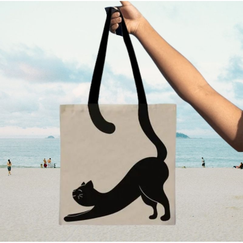Ecobag 100% Algodão Gato Preto