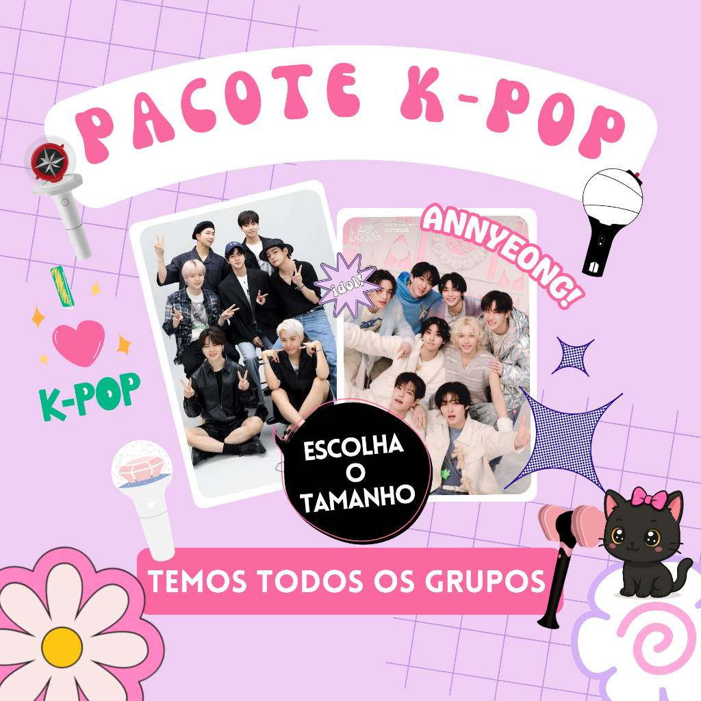 Kit Photocards Fanmade TODOS OS GRUPOS seventeen stray kids twice enhypen txt got7 zerobaseone exo astro ateez
