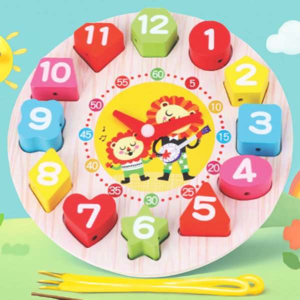 Relógio Montessori Madeira Educativo Encaixe Didático Infantil para Bebês em Oferta na Shopee